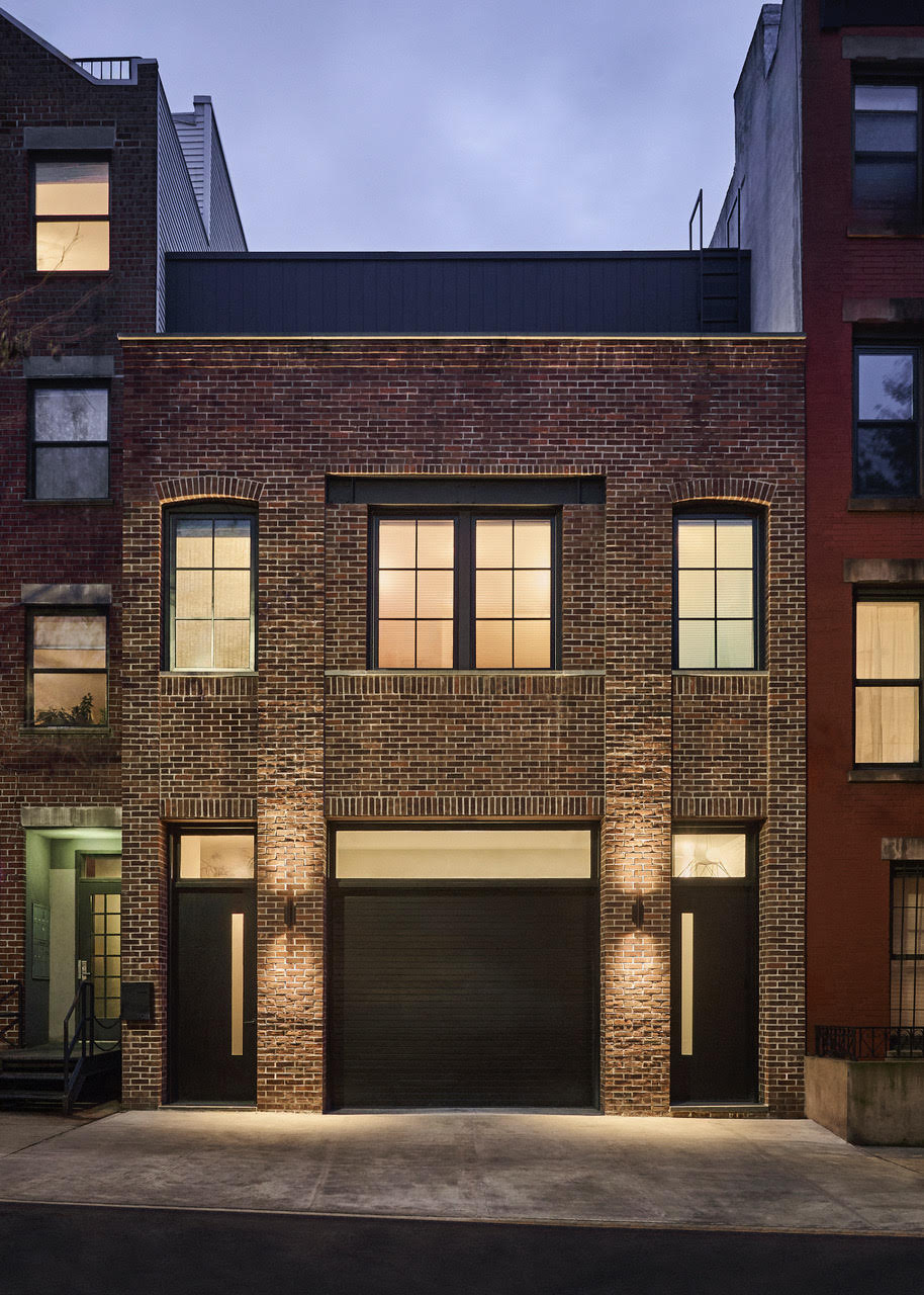 The Sackett House — exterior at night